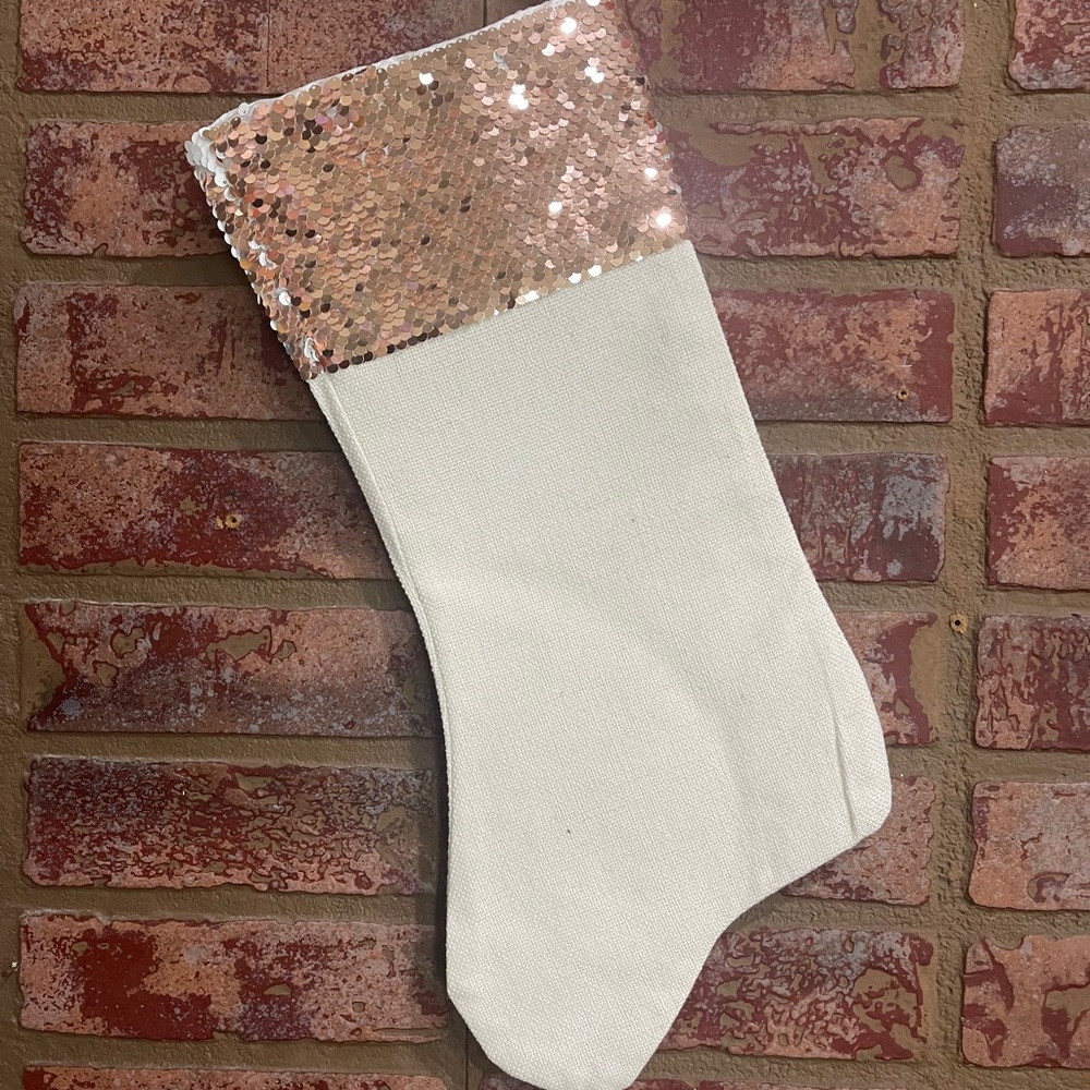 Eyelash Lash Winking Face Christmas Stocking Rose Gold - Picture 5 of 5